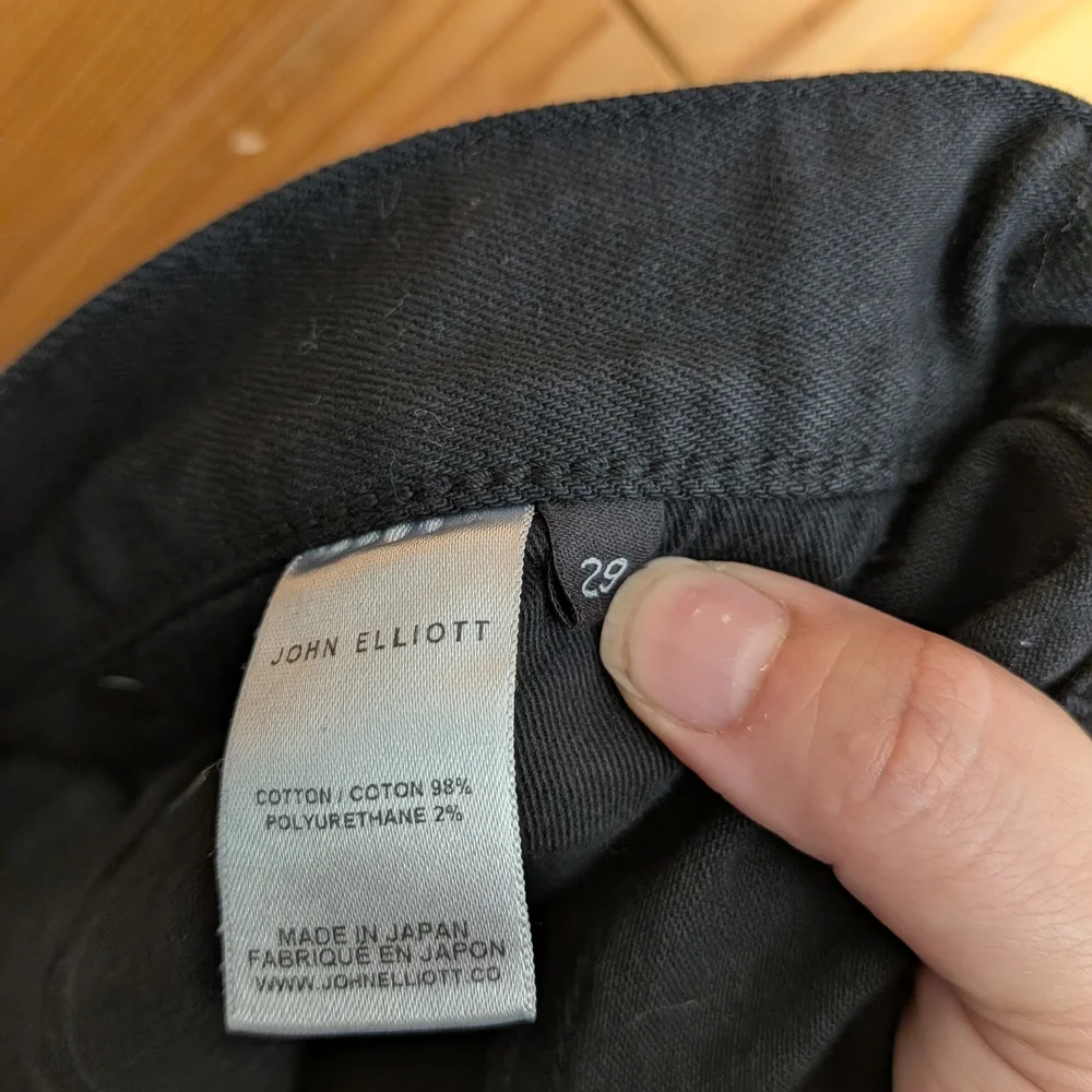 John Elliott Skinny Black Denim Jeans Size 29